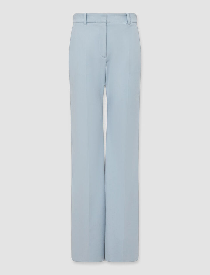 Joseph, Toile Stretch Tafira Trousers – Shorter Length, in Dusty Blue
